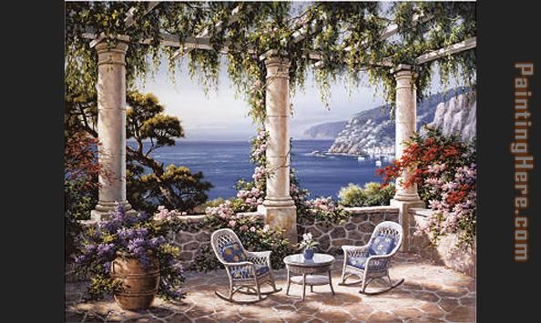 Mediterranean Terrace painting - Sung Kim Mediterranean Terrace art painting
